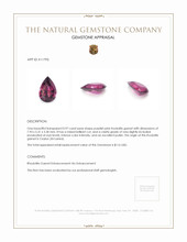 0.97 Ct. Rhodolite Garnet from Ceylon (Sri Lanka) Appraisal