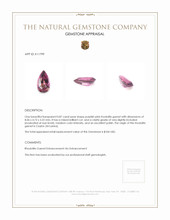 0.87 Ct. Purplish Pink Rhodolite Garnet from Ceylon (Sri Lanka) Appraisal