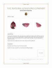 0.88 Ct. Purplish Red Rhodolite Garnet from Ceylon (Sri Lanka) Appraisal
