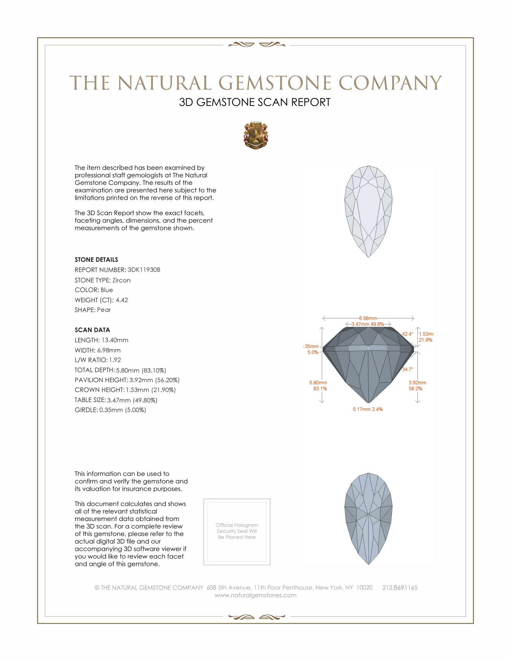 4.42 Ct. Zircon from Malawi