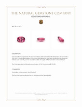 0.79 Ct. Pink Tourmaline from Mozambique Appraisal