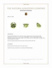 0.52 Ct. Yellowish Green Demantoid Garnet from Namibia Appraisal