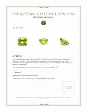 1.04 Ct. Peridot from Afghanistan Appraisal