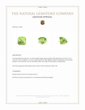 1.32 Ct. Green (Lime Green) Peridot from Afghanistan Appraisal