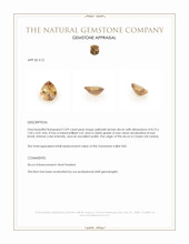 2.09 Ct. Zircon from Ceylon (Sri Lanka) Appraisal