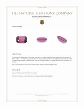 2.08 Ct. Reddish Purple Garnet from Ceylon (Sri Lanka) Appraisal