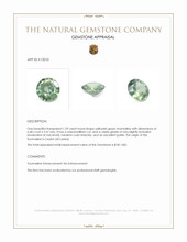 1.29 Ct. Yellowish Green Tourmaline from Ceylon (Sri Lanka) Appraisal