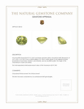 0.76 Ct. Greenish Yellow Chrysoberyl from Ceylon (Sri Lanka) Appraisal