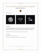 0.88 Ct. White Zircon from Ceylon (Sri Lanka) Appraisal
