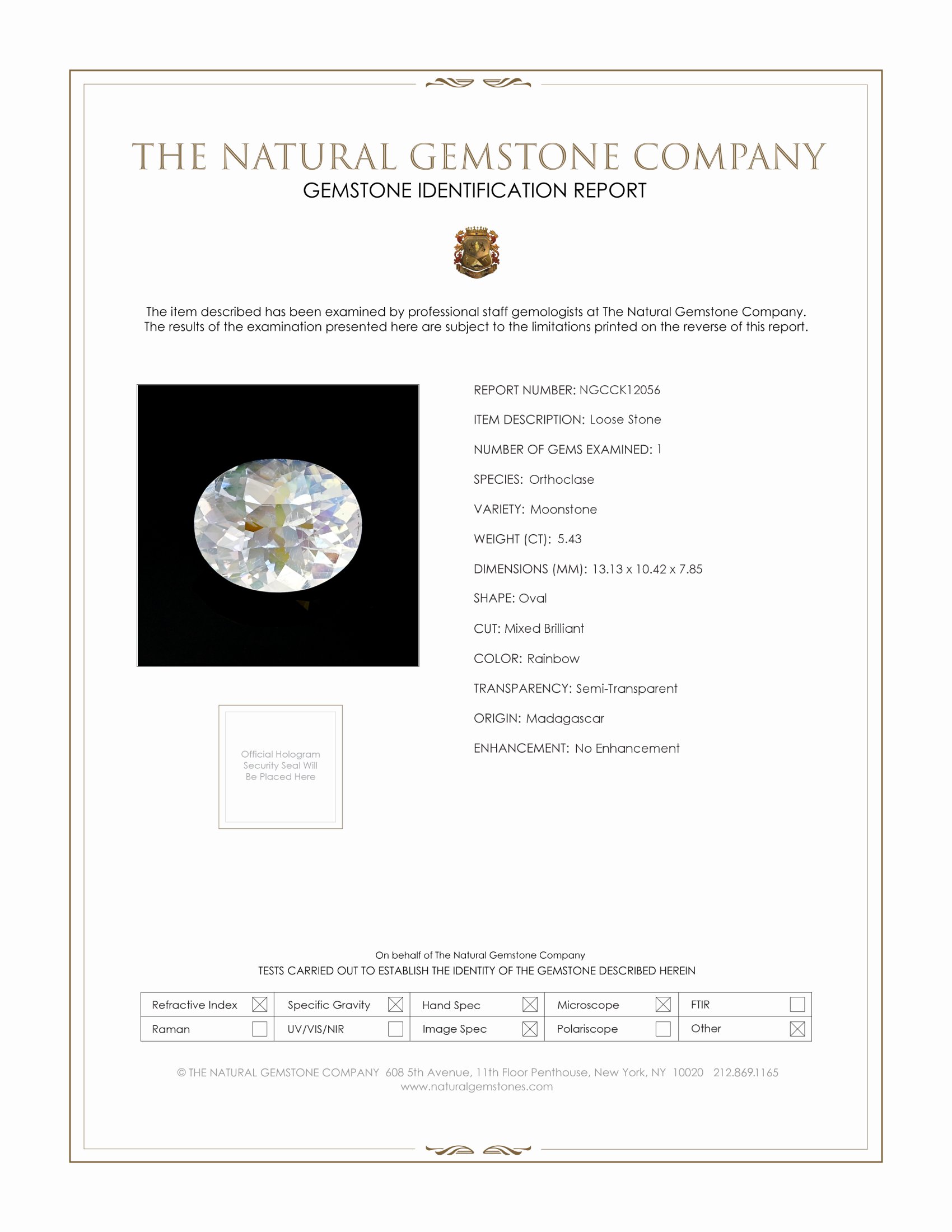 5.43 Ct. Moonstone from Madagascar