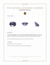0.70 Ct. Violet Spinel from Ceylon (Sri Lanka) Appraisal