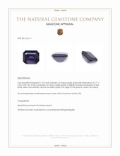 1.32 Ct. Violet Spinel from Ceylon (Sri Lanka) Appraisal
