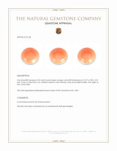 0.53 Ct. Angel Skin (Peach) Cabochon Coral from Italy Appraisal