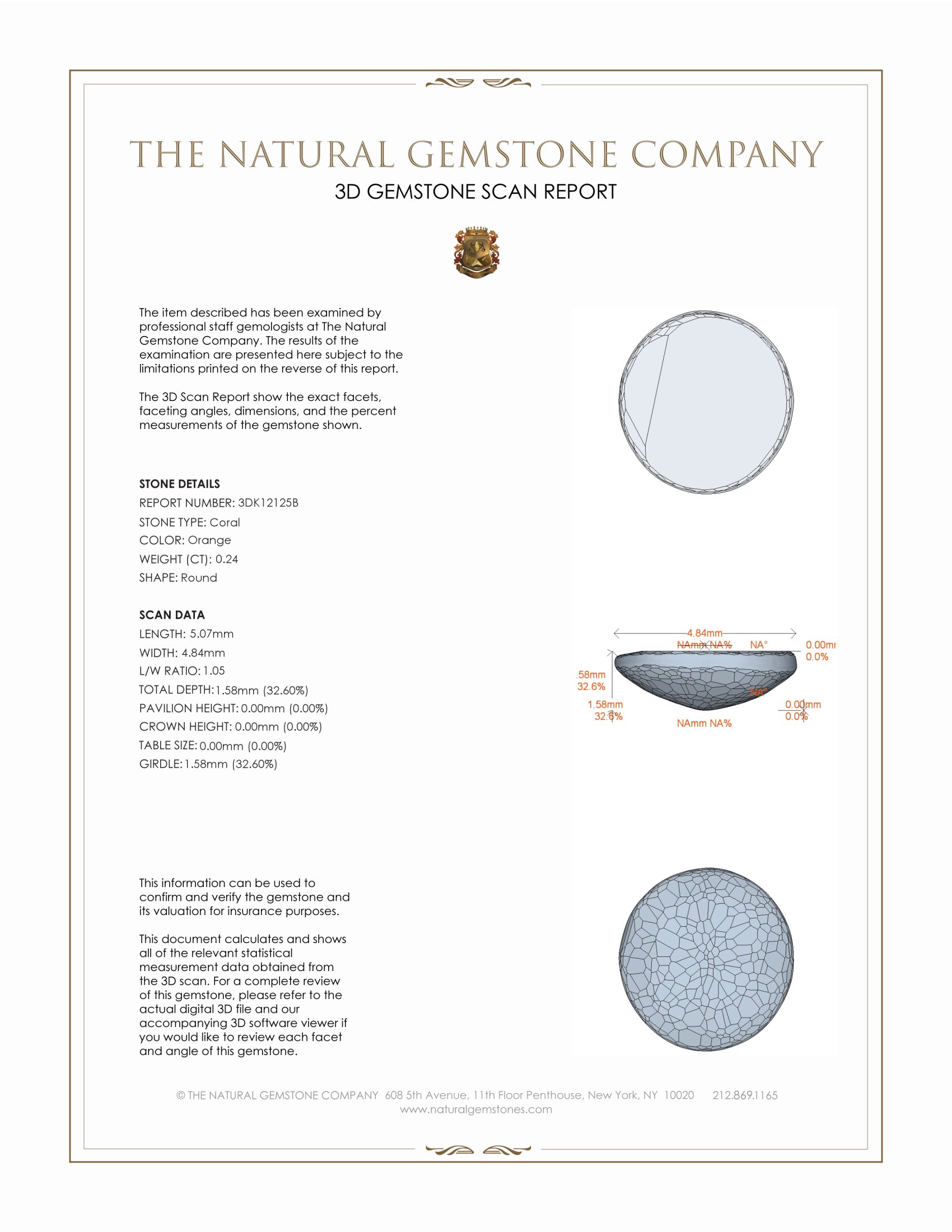 0.24 Ct. Cabochon Coral from Italy