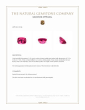 1.32 Ct. Reddish Pink Spinel from Tanzania Appraisal