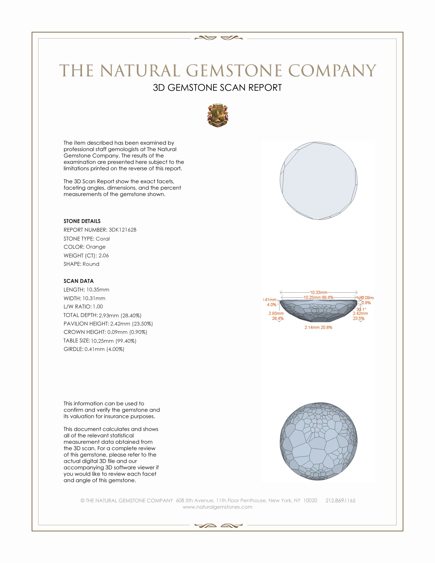 2.06 Ct. Cabochon Coral from Italy