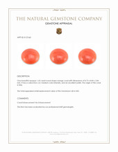 1.43 Ct. Salmon (Orange) Cabochon Coral from Italy Appraisal