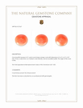 0.58 Ct. Angel Skin (Peach) Cabochon Coral from Italy Appraisal