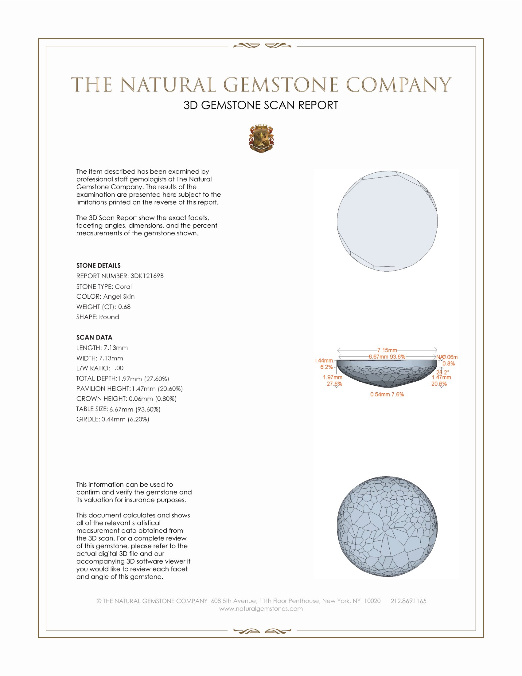 0.68 Ct. Cabochon Coral from Italy