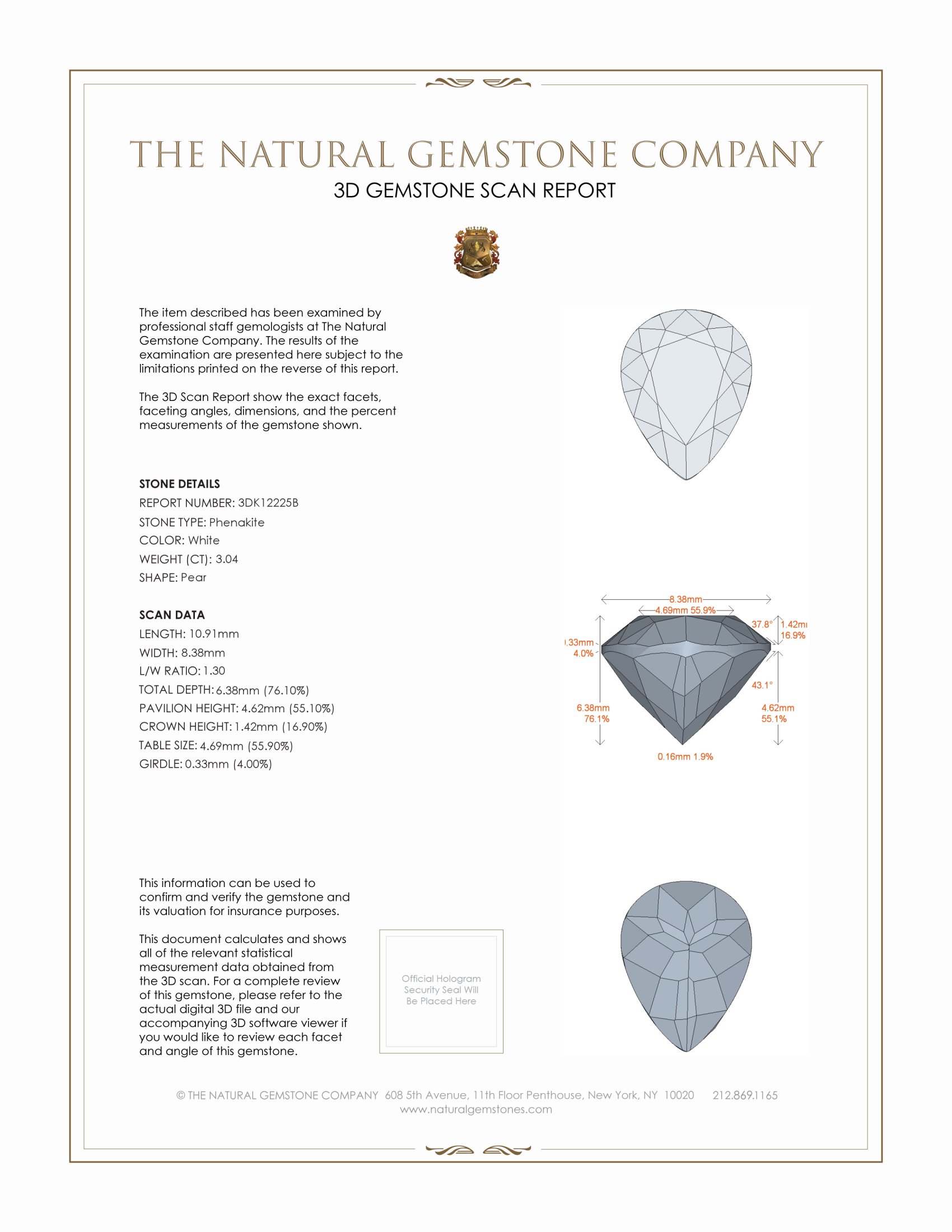 3.04 Ct. Phenakite from Russia