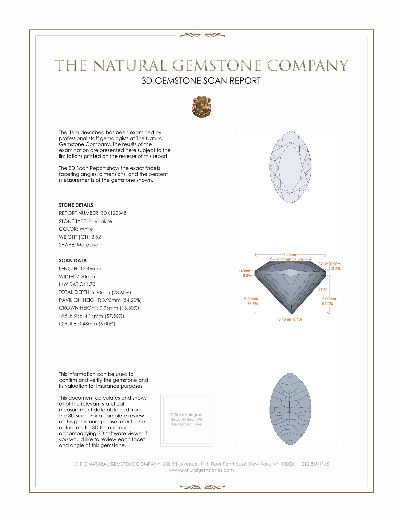 2.52 Ct. Phenakite from Russia
