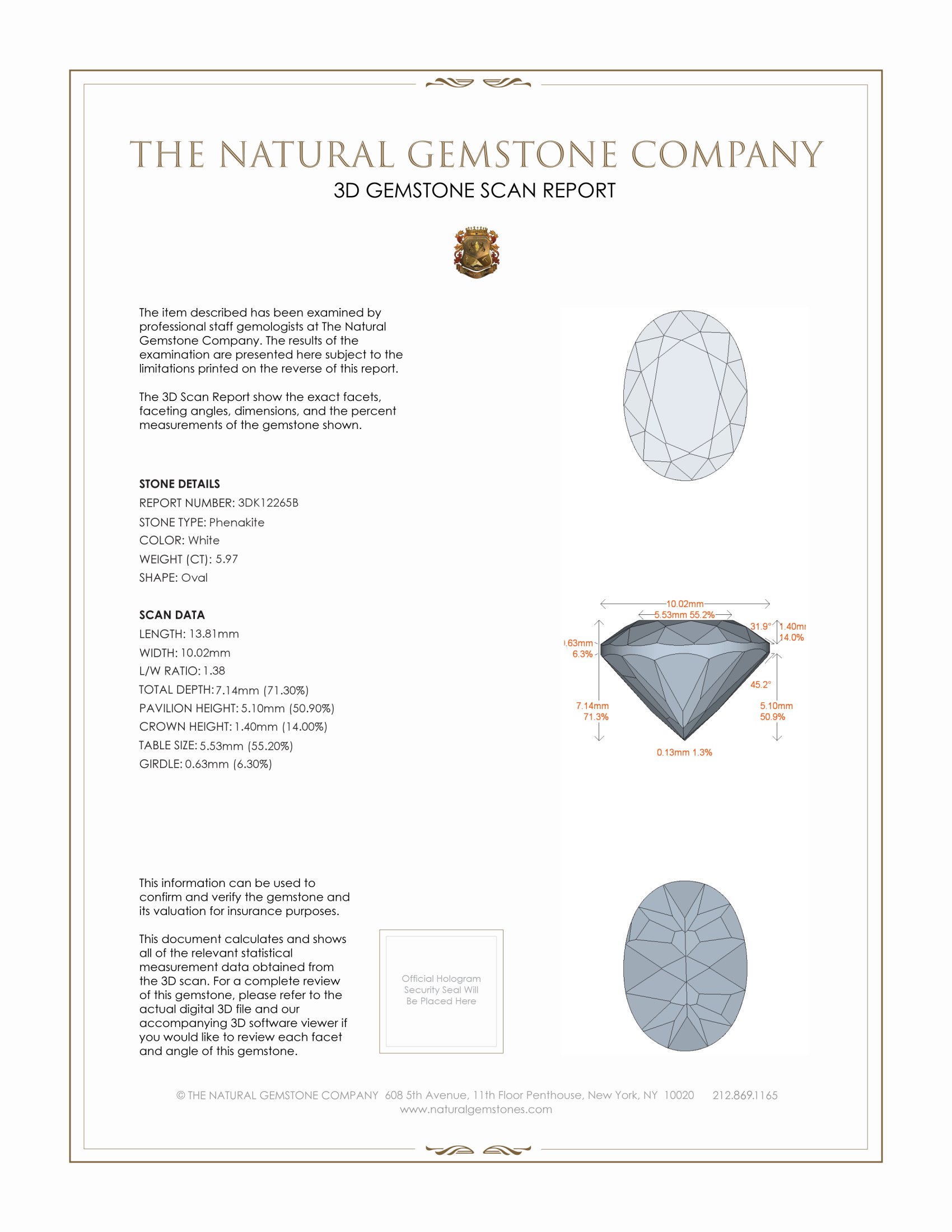 5.97 Ct. Phenakite from Russia