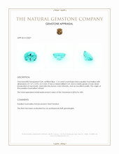 1.16 Ct. Blue Paraiba Tourmaline from Brazil Appraisal