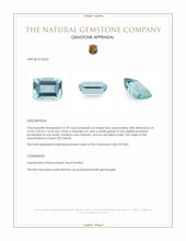 57.39 Ct. Blue Aquamarine from Ceylon (Sri Lanka) Appraisal