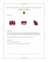 6.09 Ct. Purplish Pink Spinel from Ceylon (Sri Lanka) Appraisal
