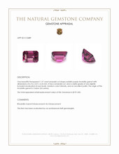 1.37 Ct. Reddish Purple Rhodolite Garnet from Ceylon (Sri Lanka) Appraisal