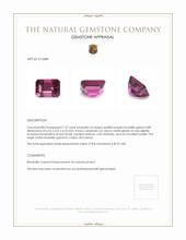 1.37 Ct. Rhodolite Garnet from Ceylon (Sri Lanka) Appraisal