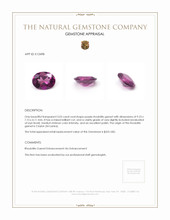 2.03 Ct. Rhodolite Garnet from Ceylon (Sri Lanka) Appraisal