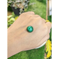 14.58 Ct. Cabochon Malachite from Russia Life Style