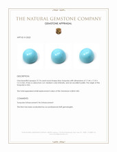 27.74 Ct. Blue Cabochon Turquoise from USA Appraisal