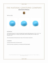 7.42 Ct. Blue Cabochon Turquoise from USA Appraisal