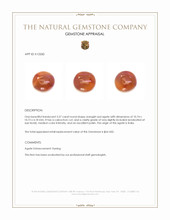3.57 Ct. Orangish Red Cabochon Agate from India Appraisal