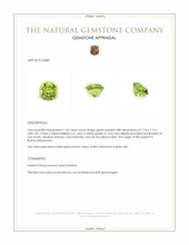 1.56 Ct. Peridot from Burma (Myanmar) Appraisal