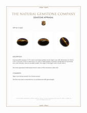 10.70 Ct. Cabochon Tiger's Eye from South Africa Appraisal