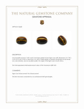 14.82 Ct. Cabochon Tiger's Eye from South Africa Appraisal