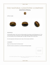 14.82 Ct. Cabochon Tiger's Eye from South Africa Appraisal