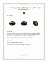 9.66 Ct. Cabochon Tiger's Eye from South Africa Appraisal