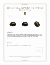 9.66 Ct. Cabochon Tiger's Eye from South Africa Appraisal