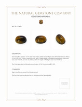 15.59 Ct. Cabochon Tiger's Eye from South Africa Appraisal