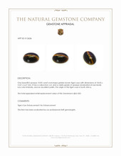 10.82 Ct. Cabochon Tiger's Eye from South Africa Appraisal