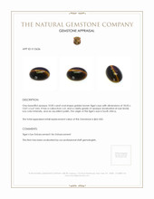 10.82 Ct. Cabochon Tiger's Eye from South Africa Appraisal