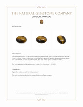 11.89 Ct. Cabochon Tiger's Eye from South Africa Appraisal