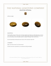 10.90 Ct. Cabochon Tiger's Eye from South Africa Appraisal