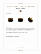 15.47 Ct. Cabochon Tiger's Eye from South Africa Appraisal