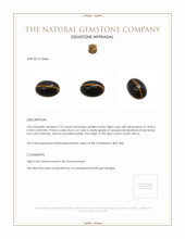 9.76 Ct. Cabochon Tiger's Eye from South Africa Appraisal