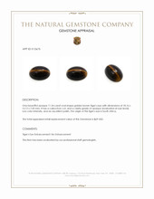 11.54 Ct. Cabochon Tiger's Eye from South Africa Appraisal